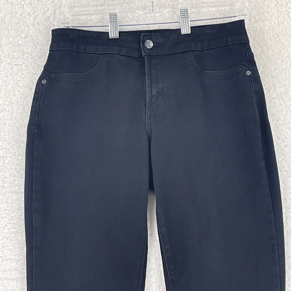 NYDJ Jeans Womens Size 4 Black Denim Straight Legging Stretch Mid-Rise Casual‎ - Picture 2 of 16